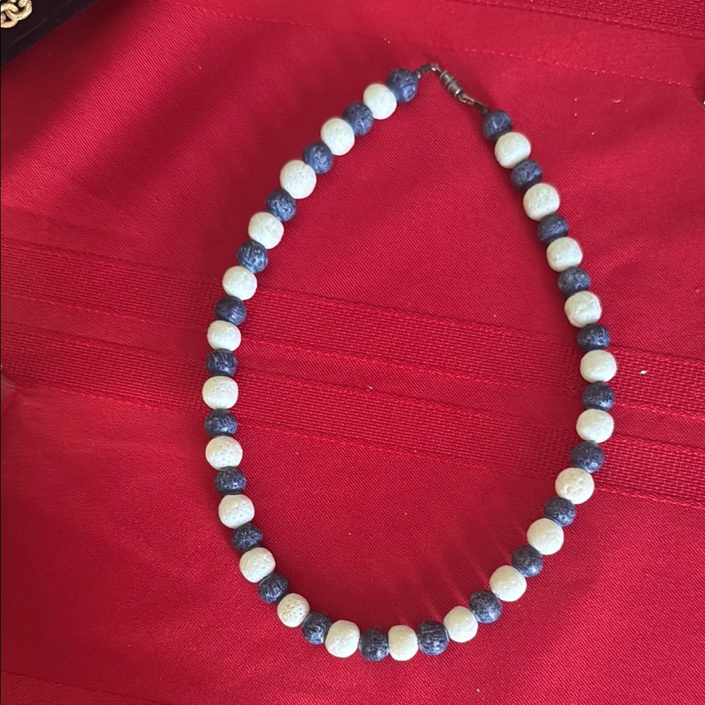 Vintage lava bead necklace